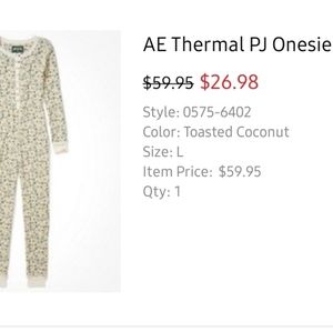 American Eagle Thermal Pajama Onsie Size Large